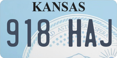 KS license plate 918HAJ