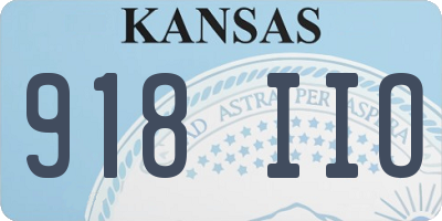KS license plate 918IIO