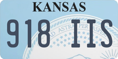 KS license plate 918IIS