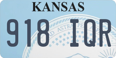KS license plate 918IQR