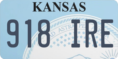 KS license plate 918IRE