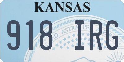 KS license plate 918IRG