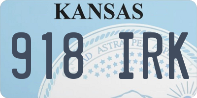 KS license plate 918IRK