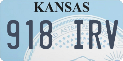 KS license plate 918IRV