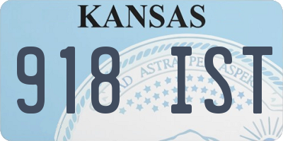 KS license plate 918IST