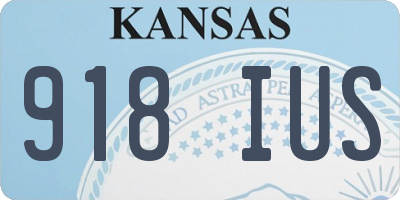 KS license plate 918IUS