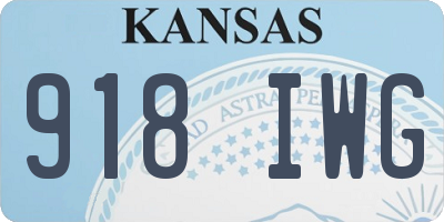 KS license plate 918IWG