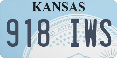 KS license plate 918IWS