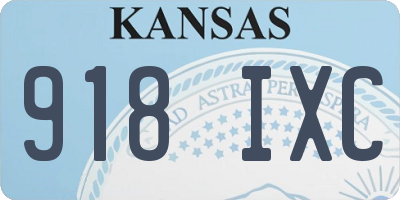 KS license plate 918IXC