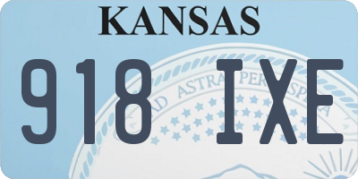KS license plate 918IXE