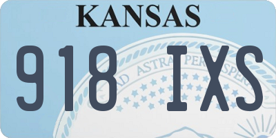 KS license plate 918IXS