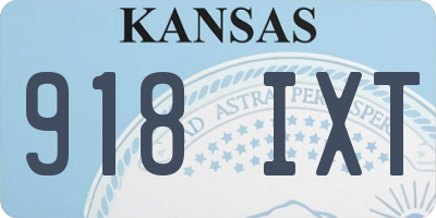 KS license plate 918IXT