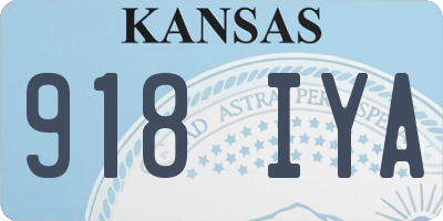 KS license plate 918IYA