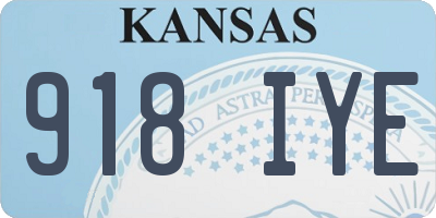 KS license plate 918IYE