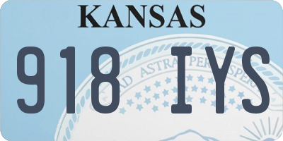 KS license plate 918IYS