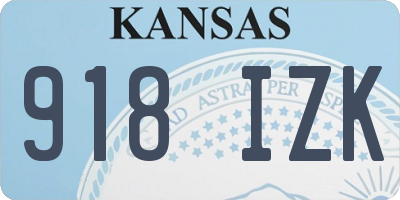 KS license plate 918IZK