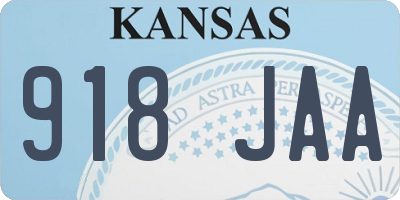 KS license plate 918JAA