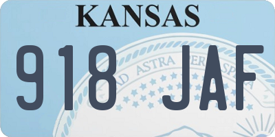KS license plate 918JAF