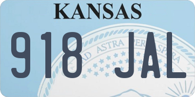 KS license plate 918JAL