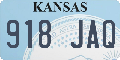 KS license plate 918JAQ
