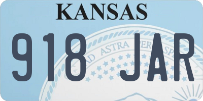 KS license plate 918JAR