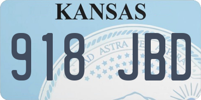 KS license plate 918JBD
