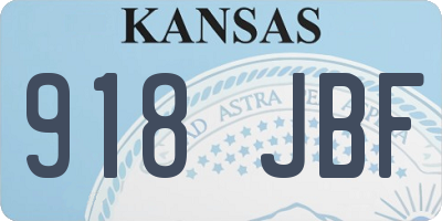 KS license plate 918JBF