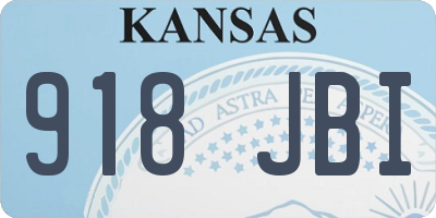 KS license plate 918JBI