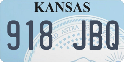 KS license plate 918JBQ