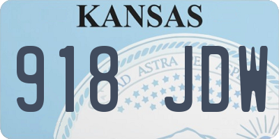 KS license plate 918JDW