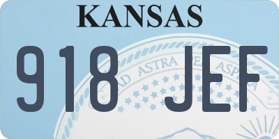 KS license plate 918JEF