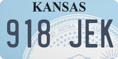 KS license plate 918JEK