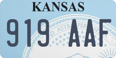 KS license plate 919AAF