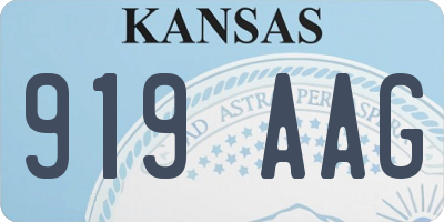 KS license plate 919AAG