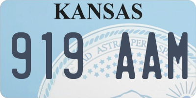 KS license plate 919AAM