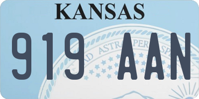 KS license plate 919AAN