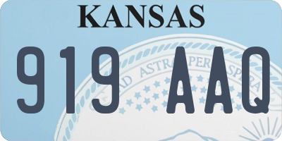 KS license plate 919AAQ