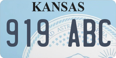 KS license plate 919ABC