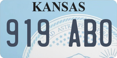 KS license plate 919ABO