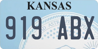 KS license plate 919ABX