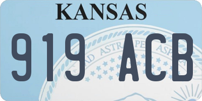 KS license plate 919ACB