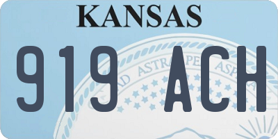 KS license plate 919ACH