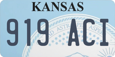 KS license plate 919ACI