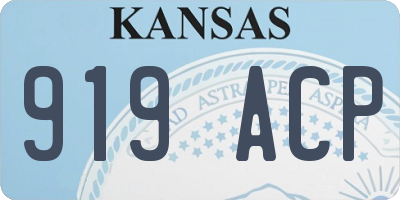 KS license plate 919ACP