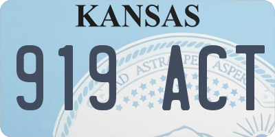 KS license plate 919ACT