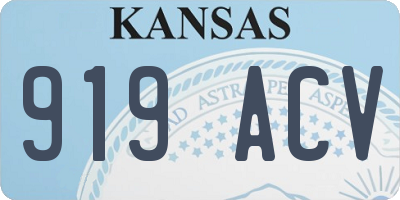 KS license plate 919ACV