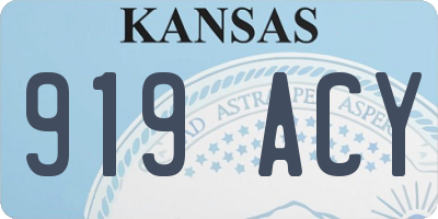 KS license plate 919ACY