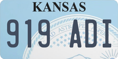 KS license plate 919ADI
