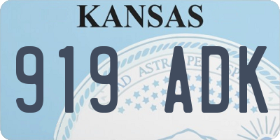 KS license plate 919ADK