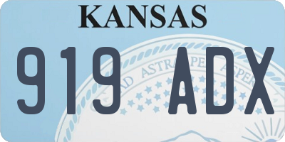 KS license plate 919ADX
